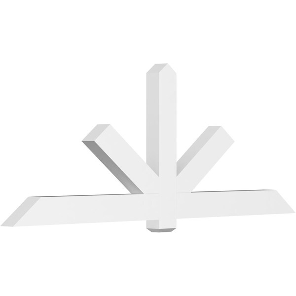 Ekena Millwork Kennewick Architectural Grade PVC Gable Bracket, 96"W x 36"H x 4"D x 6"F, 9/12 Pitch GBP096X36X0406KEN00 - main